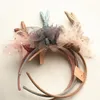 12pcs / lot neue Baby-Fest Kaninchen Kinder Glitter Filz Hairpin Tiere Mädchen Rose Gold langen Ohren-Haar-Klipp-Haar-Klipp Shinning blaue Stirnband