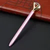 Crystal Glass Kawaii Ballpoint Pen Big Gem Ball Penns med stora Diamond Fashion School Office Supplies