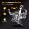 Infitary Ampoules de phare LED H4 Kits de conversion HiLo Beam Phare automatique Phare de voiture 72 W 6500 K 8000LM Blanc super brillant ZES Chi7489012