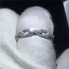 Handgemaakte kettingvorm belofte ring 100% soild 925 sterling zilveren sieraden 5A zirkoon CZ-betrokkenheid trouwband ringen voor vrouwen