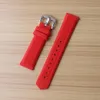 Czerwone opaski zegarkowe 12 mm 14 mm 16 mm 18 mm 19 mm 20 mm 21 mm 22 mm 22 mm 26 mm 26 mm 28 mm silikonowe gumowe paski zegarkowe stalowe pin Bluckle miękki Zegarek Ban199z