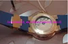 Luksusowy zegarek 43 mm niebieski gumowy pasek 266673 Romen tarcza Rose złoto stalowa ramka automatyczna męskie zegarki klasyczne zegarek