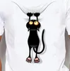 Nova marca de verão grande tamanho 3d gato cabeça t-shirt homem rodada colarinho de manga curta t-shirt homens moda engraçado t shirts