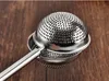 High Quality tea strainer Convenient Ball Shaped Stainless Steel Silver Push Style Tea Infuser Strainer Tea Infuser Tool SN626