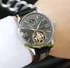 Luxry New Master Grande Tradition Q1562521 Rose Gold Case Automatic Mécanique tourbillon Moon Phase Mens Watch Leather Strap Watc1857584