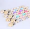 Baby Clip Kettenhalter Holz Perlen Schnuller Schnullerhalter Clip Nippel Beißring Schnullerband Kette EEA64