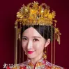 Panna młoda, chiński złoty kwiat, starożytna sukienka, nakrycia głowy, zestaw fryzjerski, show show, sukienka, akcesoria do włosów.