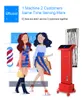 Salão de beleza usa máquina de perfuração digital de cabelo com saída de 24V e hastes de cabelo livre