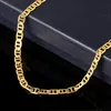 Collar chapado en oro de 18k para hombres/mujeres, 2mm/3mm, 24 pulgadas, exquisita cadena lateral, regalos de fiesta, accesorios colgantes de Jesús N1161437213