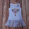 Boho Babe Bull Dress Fringe Girls Dresses Glitter Gold Wild One Tassels Desses Baby Girls White Fringe Dress Boutique Girls C1751959