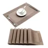 Placemats tvättbar PVC-matbordsmattor Värmebeständiga vävda vinylplatsmattor för köksbord 7 färger