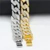 Золото серебристый цвет Мужчины хип-хоп браслет со льдом 22,5 см длинное звено цепи Изысканные матовые браслеты подарки или Rap человек