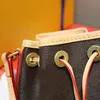 Toptan Klasik Mini İpli Kova Çanta Gerçek Deri Bayan Crossbody Çanta Cep Cüzdan Moda Retro Satchel Omuz Çantası Çanta