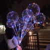 Balão luminoso BOBO com vara de 3 metros LED Light Up balões transparentes com vara pólo para decorações do feriado GA99