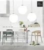 milk white glass ball pendant lamp frosted glass globe suspension light hotel hall restaurant dinning room handmade global hang lighting