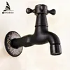 Bibcock Kraan Messing Retro Zwarte Wasmachine Kraan Badkamer Mop Kleine Tap Koud Water Mount Tuin Kraan SY-067R