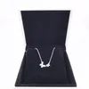 Mariposa collar de plata Auténtica plata de ley 925 con circonita cúbica clara DIY joyería fina 590520CZ-45 Charm collar