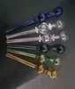 Color two wheel double foam glass direct fired pot Glass Bbong Wwater Pipe Titanium nail grinder, Glass Bubblers For Smoking Pipe Mix Colors