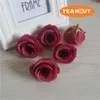 100pcs 10colors 5cm الحرير الاصطناعي خمر Rose Rose Camellia japonica برعم الرأس للملابس DIY الزخرفية Acces3921049