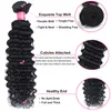 Brazilian Deep Wave Hair Weft Unprocessed Brazilian Deep Curly Hair Bundle 4Pcs Brazilian Virgin Human Hair Weaves Natural Black