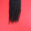 Yuntian 1pc Brasiliansk Kinky Curly Hair Weave Remy Human Hair Bundles 8-26 tum Naturlig Färg Hårväftfri Malaysisk Indiska