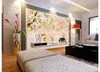 Panneau mural papier peint coloré sculpté magnolia fond mur peinture décorative Art Mural pour salon grande peinture décor à la maison