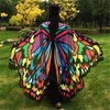 Frauen neue bunte Schmetterlingsflügel Cape Chiffon Lange Schalparty Stilvolle Schals Pfauen Poncho Schal Wrack Beach Handtuch Sarong Cover1365278