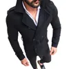 2018 Laine Hommes Épaissir Chaud À Manches Longues Trench-Coat Hiver Casual Hommes Turn-Down Col Pardessus Manteau Homme