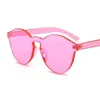 Mode färgglada solglasögon kvinnor rimlösa solglasögon märke designer vintage transparent röd glasögon flicka unisex lunettes oculos