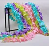 Brand New Crafts 34cm Artificial Wisteria Flower Vine Handmade Hanging Garland Wedding Home Decorative Rattan 14 color