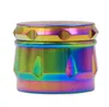 Smoking Pipes 4 layer zinc alloy cigarette lighter, brilliant ice blue drum type metal Grinder cigarette grinder.