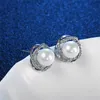 Blume Mode Ohrstecker für Frauen Geschenke Elegante Zirkon Silber Ohrring Damen Perle Romantische Schmuck Dropshiping