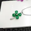 Certificato Womens Fashion Jewelry Lucky Four Leaf Clover Verde / rosso Matrimonio Collane Madri regalo di promozione di compleanno scatola