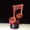 Livraison gratuite Visual 3D veilleuse acrylique lampe LED Note de musique maison cadeaux de noël 2018 # T56