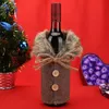 Christmas Wine Bottle Cover Bag Bowknot Party Bottle Decor Set For New Year Xmas Noel Home Dinner Table Decorations Supplies