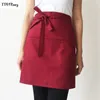 Moda tuval kadın ve erkekler için önlükler, çift cepli kısa önlükler, basit zehirli mutfak pişirme pinafore, baskı logosu