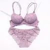 Femal Intimates Floral Sexy Lingerie Set Reunir Roupa Underwear Ajustável Mulheres Lace Push Up Sutiã Set Grospe Cup Bra e Panty Briefs