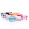 5g 5ml Clear plastic jar, empty cosmetic containers,sample makeup sub-bottling nail powder case LX1134