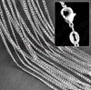 S925 Collier plaqué en argent sterling Bijoux solides de chaîne authentique pour femmes 16-30 pouces Curb avec des fermnes de homard Shipp198o