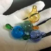 Färgglada Carb Cap + Carb Caps Stativhållare Pyrex Glass Bubble Round Ball för Quartz Banger Nail Enail Dab Oil Rig