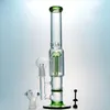 Bong En Verre 8 Arbre Bras Percs Conduites D'eau 18mm Joint Dab Plate-Forme Pétrolière Tube Droit Bongs Avec Céramique Nail Carb Cap 1003