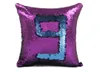 DIY Mermaid Sequin Cushion Cover Pillowcase Magisk färg Ändra Reversibel Heminredning Bil Soffa Pillow Case 40x40cm