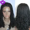 Livraison gratuite court style bob torsion perruque bouclée attachée à la main fibre résistante à la chaleur perruques de cheveux synthétique tressé avant de lacet perruque pour les femmes noires