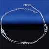 New 925 sterling sliver ankles bracelet for women Foot Jewelry Inlaid Zircon Anklets Bracelet on a Leg Personality