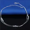 Sliver AnklesNeues 925er Sterling-Armband für Damen, Fußschmuck, eingelegtes Zirkon-Fußkettchen, Armband an einem Bein, Persönlichkeit