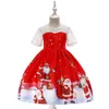 Xmas Baby girls Christmas deer elk print dress Children Santa Claus princess dresses 2018 fashion Boutique Kids Clothing 10 colors C5298