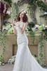 Elegante sereia vestidos de casamento sheer neck apliques renda tule plus size vestidos de casamento branco feminino vestidos de noiva dh4198