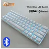 Nouveau 61 touches RK61 Bluetooth sans fil blanc LED rétro-éclairé ergonomique clavier de jeu mécanique Gamer éclairé pour ordinateur portable