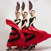 Meninas Plus Size Grande Espanhol Flamenco Saia Dança Trajes Estágio Desgaste De Desempenho Festa Vermelha Saia Para Mulheres Roupas Femininas