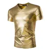 JM Męski Jasny wiosna Nowy Styl V Collar Koszulka z krótkim rękawem Trycolor T Slim Wind Club Gold Armor Kurtka Pół Rękaw Koszula